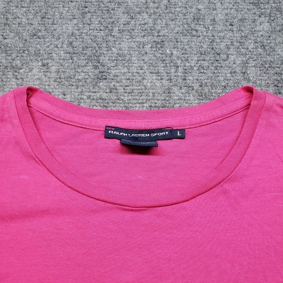 Ralph Lauren Sport T Shirt Womens Large Pink Short Sleeve Casual Top Cotton - Picture 2 of 9